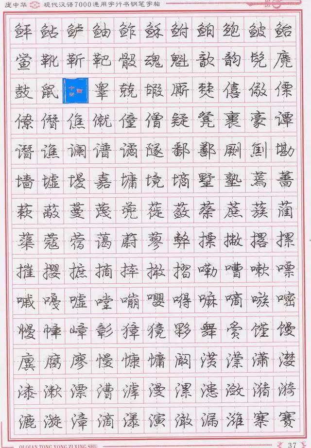 庞中华钢笔字帖