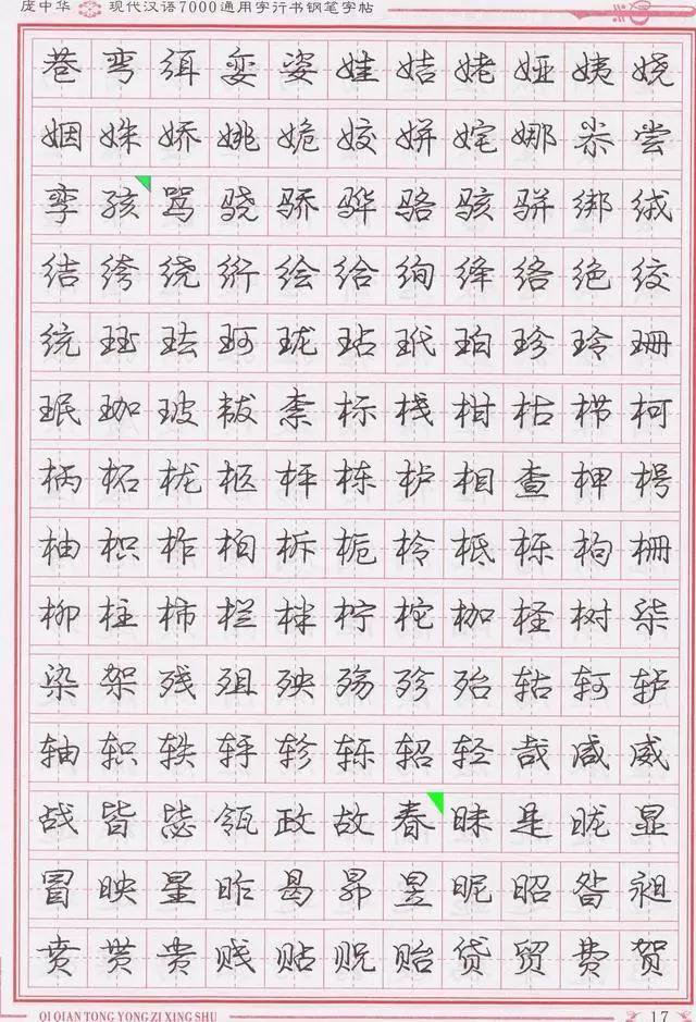 庞中华钢笔字帖