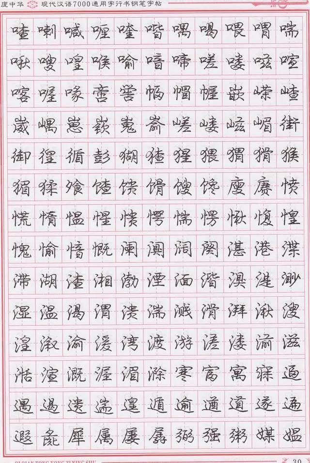 庞中华钢笔字帖