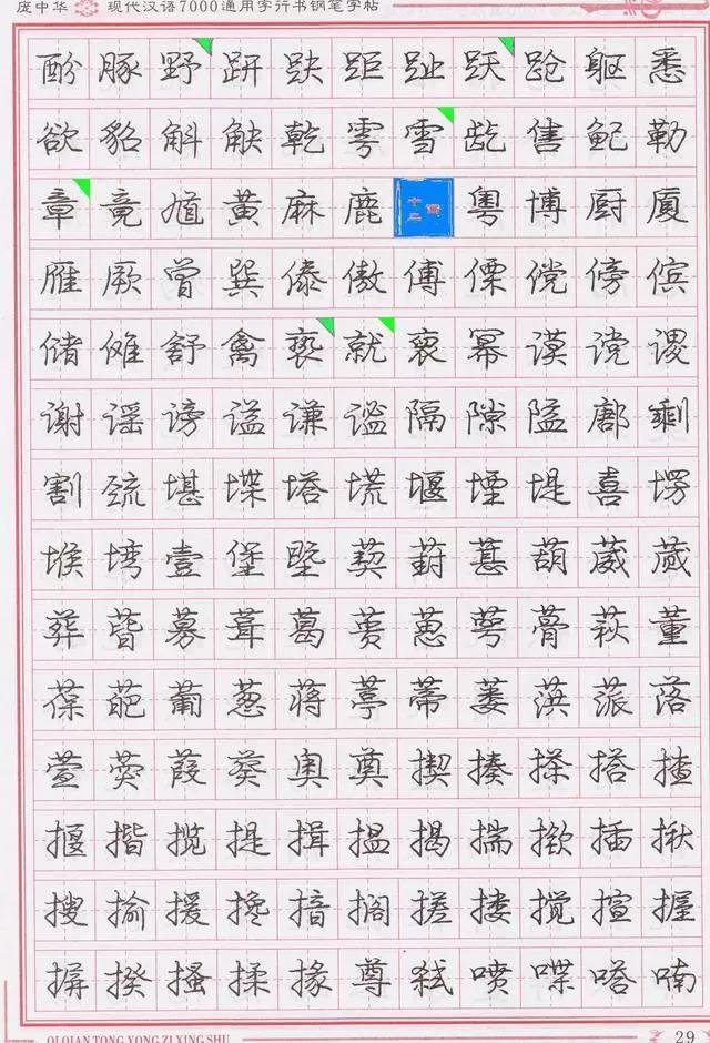 庞中华钢笔字帖